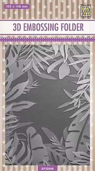 Nellie Snellen 3D Embossingfolder Frame of Tropical Leaves