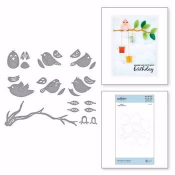 Spellbinders Sweet Birds on a Branch Etched Dies