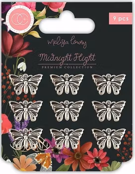 Craft Consortium Midnight Flight Metal Charms Moths