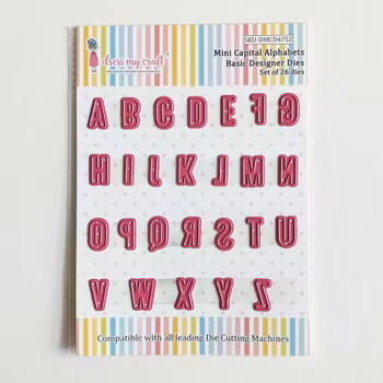 Dress My Craft Cutting Die Basic Designer Mini Capital Alphabets