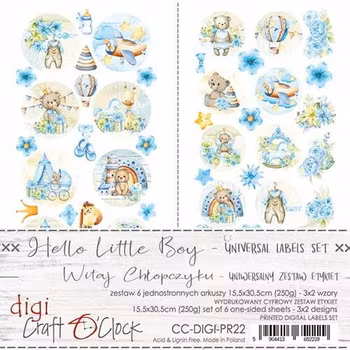 Craft O'Clock - Digi Label Set - Hello Little Boy