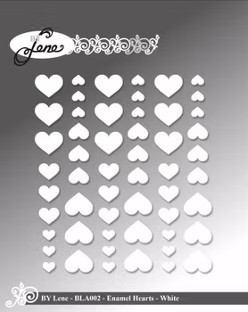 By Lene Enamel Hearts - White