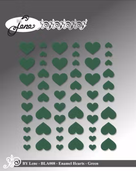 By Lene Enamel Hearts - Green