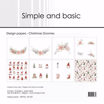 Simple and Basic Design Papers "Christmas Gnomes"