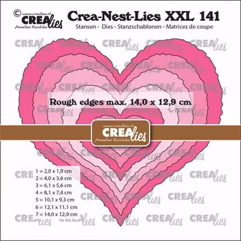 Crealies Crea-Nest-Lies XXL Dies No. 141 Heart Rough Edges