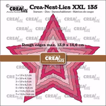 Crealies Crea-Nest-Lies XXL Dies No. 135 Stars with Rough Edges