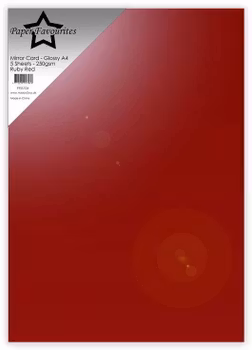 Paper Favourites Mirror Card Glossy "Ruby Red"