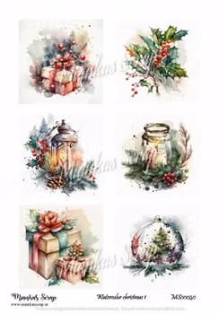 Miankas Scrap klippark - Watercolor christmas 1