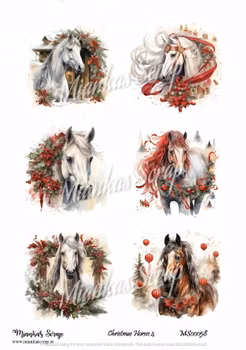 Miankas Scrap klippark - Christmas Horses 4
