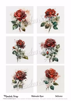 Miankas Scrap klippark - Watercolor Roses