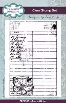 Creative Expressions Sam Poole Clear Stamp A6 Journal Notes
