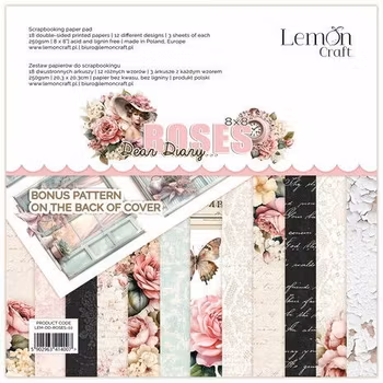 LemonCraft Dear Diary Roses 8x8 Inch Paper Pad