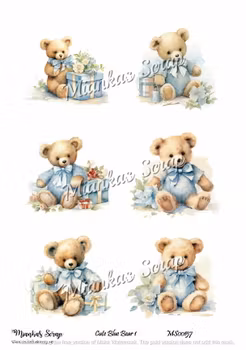 Miankas Scrap klippark - Cute Blue Bear 1