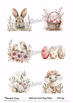Miankas Scrap klippark - Watercolor Easter Beige/Pink 4