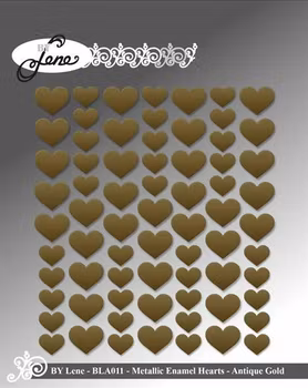 BY Lene Metallic Enamel Hearts "Gold - 70pcs