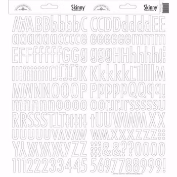 Doodlebug Designs Lily White Skinny Alphabet Stickers