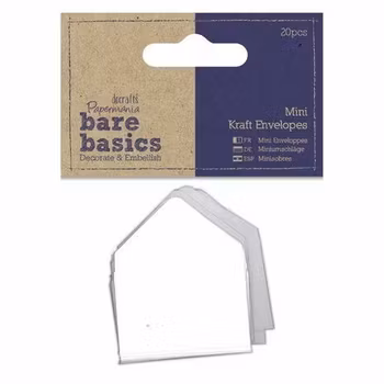 Papermania Bare Basics Mini Kraft Envelopes White (20pcs)