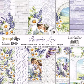 ScrapBoys Lavender Love 8x8 Inch Paper Pad