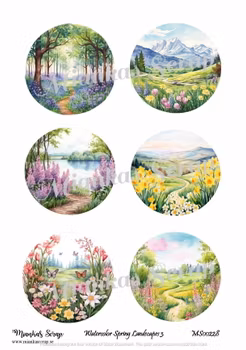 Miankas Scrap klippark - Watercolor Spring Landscapes 3