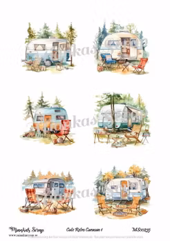 Miankas Scrap klippark - Cute Retro Caravan 1