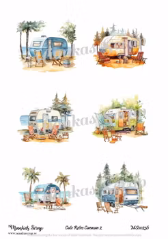 Miankas Scrap klippark - Cute Retro Caravan 2