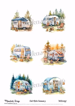 Miankas Scrap klippark - Cute Retro Caravan 3