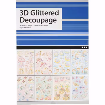 3D Glittered Decoupage