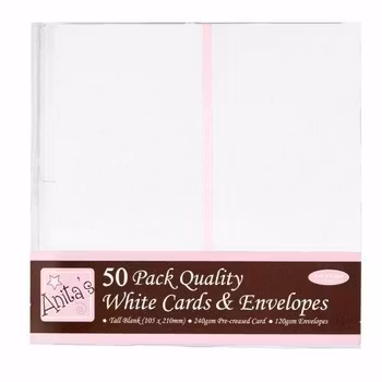 Anita's kort & kuvert 10,5 x 21 cm "White"