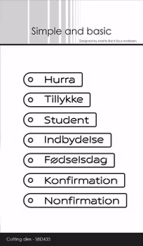 Simple and Basic die "Danish tag texts"
