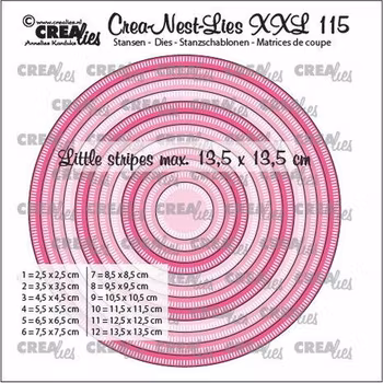 Crealies Crea-Nest-Lies XXL Dies No. 115 Circles with Little Stripes