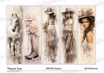 Miankas Scrap klippark - Wild West Cowgirls 3 Slimline