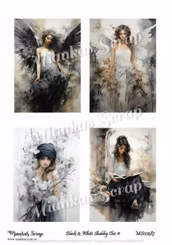Miankas Scrap klippark - Black & White Shabby Chic 11