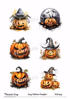 Miankas Scrap klippark - Scary Halloween Pumpkin 1