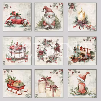 Reprint Papper Scrapbooking - Xmas Tags - 12x12 (30,5 x 30,5 cm)