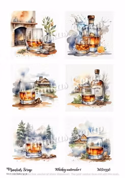 Miankas Scrap klippark - Whiskey Watercolor 1