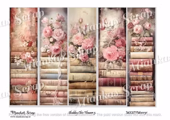 Miankas Scrap klippark - Shabby Chic Flowers 3 Slimline