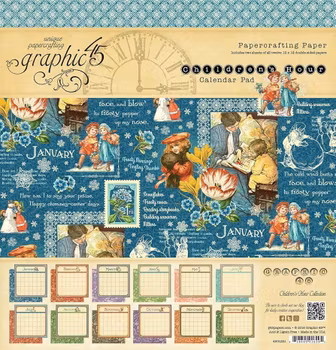 Graphic45 Kalender Pad 12 x 12, Children's Hour