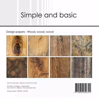 Simple and Basic Design Papers "Wood, Wood, Wood" 6 x 6