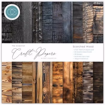 Craft Consortium Essential Craft Papers 6x6 Inch Paper Pad Scorched wood