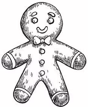 Reprint Stämpel - Liten Pepparkaksgubbe