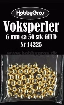 Vaxpärlor 6 mm ca. 50 stk GULD