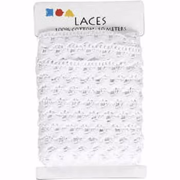 Crochet Lace Border, 19mm x 10m, White