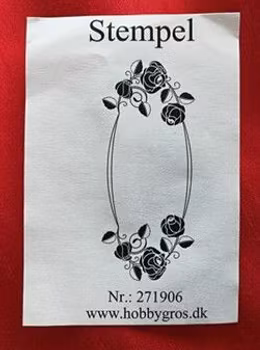 Hobbygros Stämpel - Oval med blommor