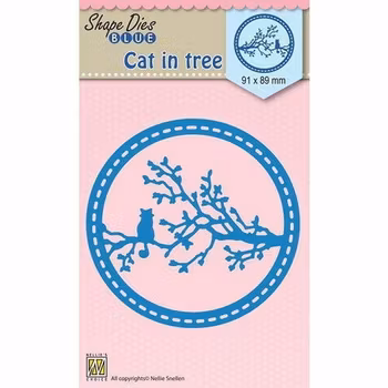 Nellie Snellen Blue Shape Dies - Cat in tree