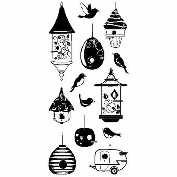Inkadinkado Clear Stamps - Birdhouse Fun