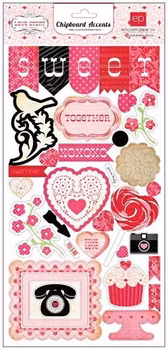 Echo Park Chipboard Accents - Love Story