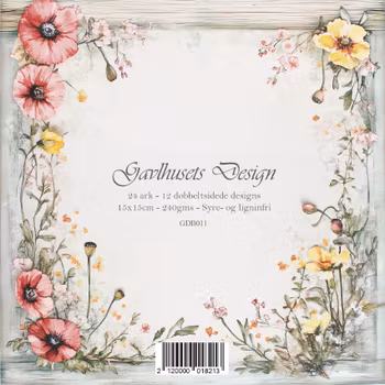 Gavlhusets Design - Block 6'' - Rosa / Gul