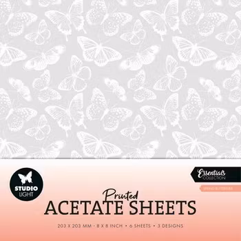 Studio Light Spring Butterflies 8x8 Inch Printed Acetate Sheets
