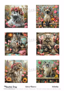Miankas Scrap klippark - Cats & Flowers 2