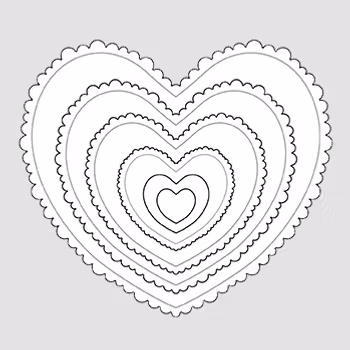 Design5 - Hjärta Bubbelramar – 10 st – Cutting Die